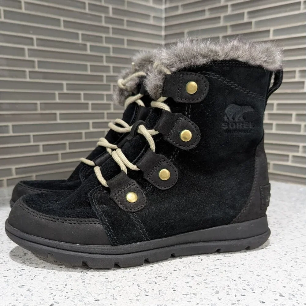 Sorel Explorer Joan Suede Boots Waterproof Snow Winter Cozy Women's Size 5 36